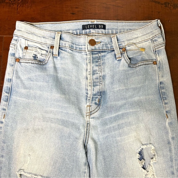 LEVEL 99 Denim Anthropologie High Rise Straight Skinny Jeans Swmmies Size 28 - Picture 3 of 11